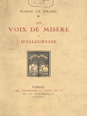 cover image of Les voix de misère et d'allégresse